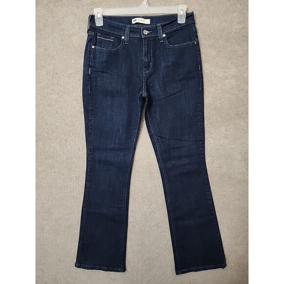 Levis 515 Bootcut Jeans Womens 8 29x32 Blue Dark Wash Cotton Stretch - Picture 1 of 8
